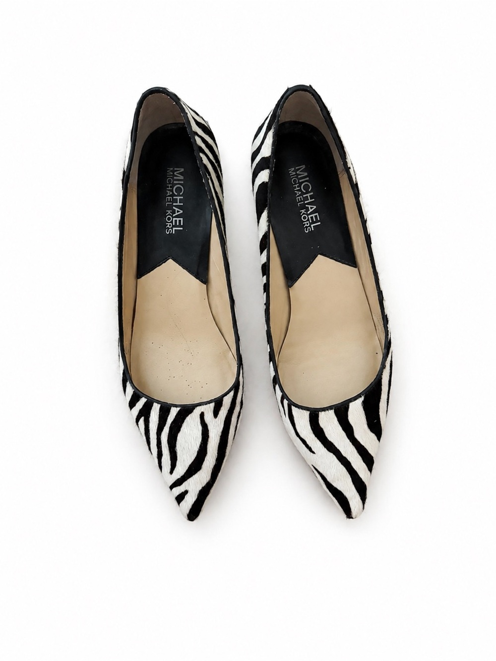 MICHAEL Michael Kors Flex Zebra Calf Hair Kitten Heel Pumps Size 6M